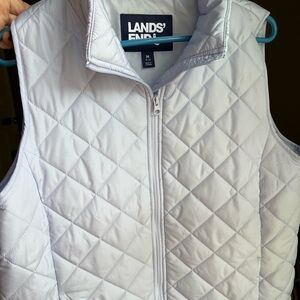 Lands' End Quilted Vest in Light Blue